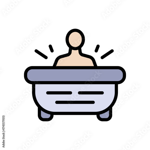Hydro massage color icon. Spa health. Bath foot. Healthcare, skincare, wellness symbol. Vector isolated illustration.