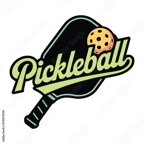 Pickleball Paddle Script Logo
