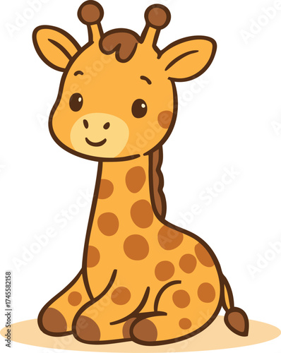 Cute vector giraffe baby