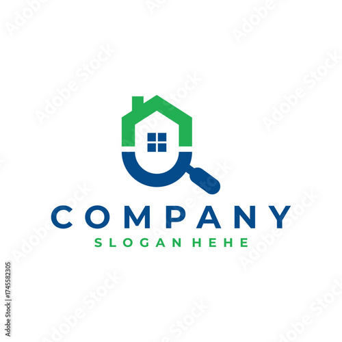 Simple logo design for building and house structure foundation inspection service symbol