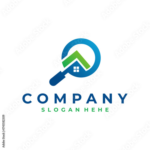Simple logo design for building and house structure foundation inspection service symbol