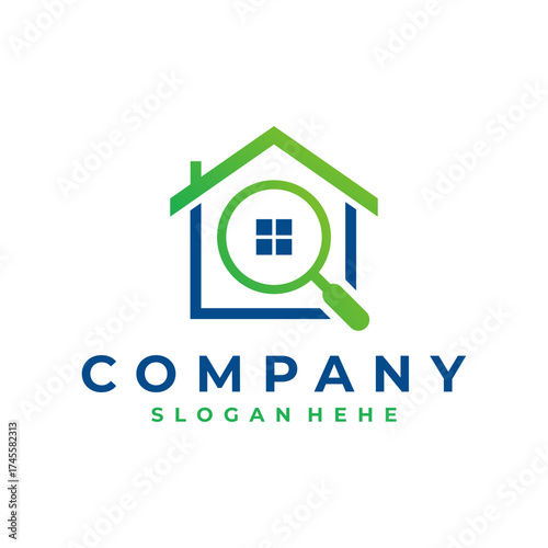 Simple logo design for building and house structure foundation inspection service symbol