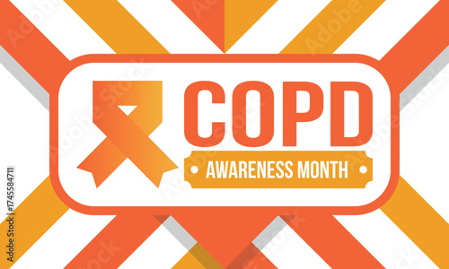 COPD Awareness Month in November. Chronic Obstructive Pulmonary Disease. Celebrated annual in United States. Medical health care and awareness design. Poster, card, banner and background. Vector