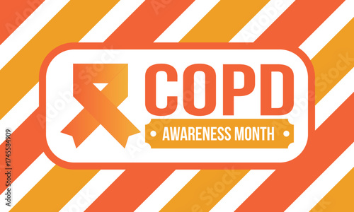 COPD Awareness Month in November. Chronic Obstructive Pulmonary Disease. Celebrated annual in United States. Medical health care and awareness design. Poster, card, banner and background. Vector