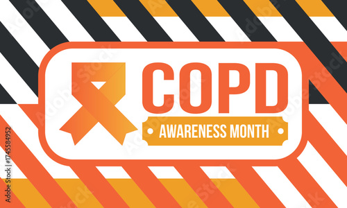 COPD Awareness Month in November. Chronic Obstructive Pulmonary Disease. Celebrated annual in United States. Medical health care and awareness design. Poster, card, banner and background. Vector