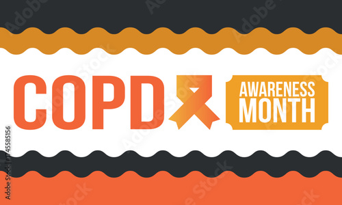 COPD Awareness Month in November. Chronic Obstructive Pulmonary Disease. Celebrated annual in United States. Medical health care and awareness design. Poster, card, banner and background. Vector