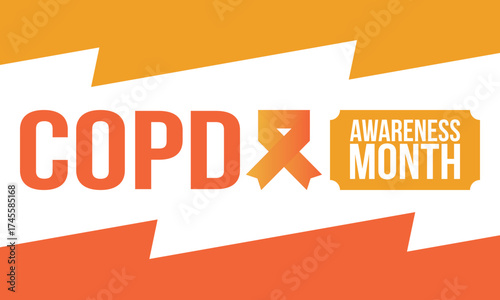 COPD Awareness Month in November. Chronic Obstructive Pulmonary Disease. Celebrated annual in United States. Medical health care and awareness design. Poster, card, banner and background. Vector