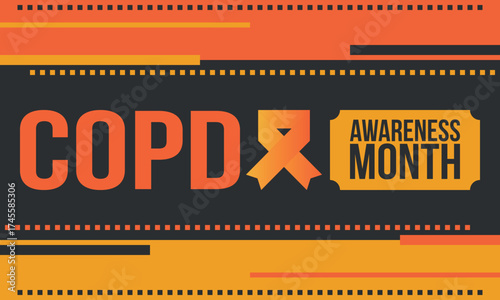 COPD Awareness Month in November. Chronic Obstructive Pulmonary Disease. Celebrated annual in United States. Medical health care and awareness design. Poster, card, banner and background. Vector