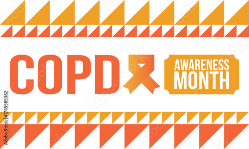 COPD Awareness Month in November. Chronic Obstructive Pulmonary Disease. Celebrated annual in United States. Medical health care and awareness design. Poster, card, banner and background. Vector