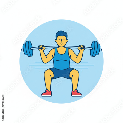 a man is exercising by lifting weights on a white background