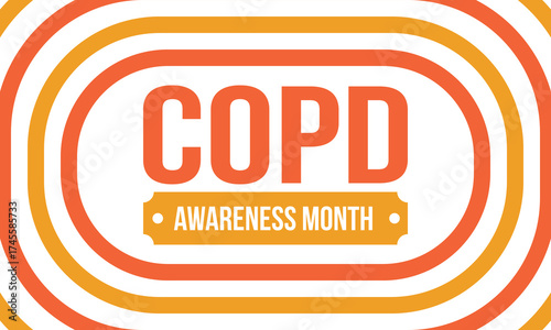 COPD Awareness Month in November. Chronic Obstructive Pulmonary Disease. Celebrated annual in United States. Medical health care and awareness design. Poster, card, banner and background. Vector