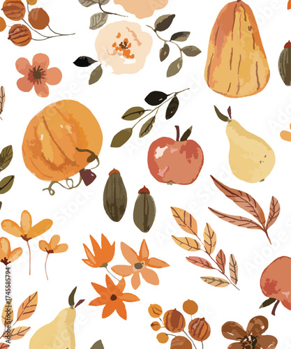 Leaves,-Flowers,-Plant-royalty-free-stock-illustration.-Free-for-use-&-download