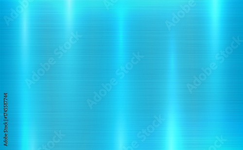 Vector blue metallic tones background. Abstract gradient bright and shiny light reflection brushed steel metal texture. Illustration for background, backdrop, web, wallpaper, print and design artwork.
