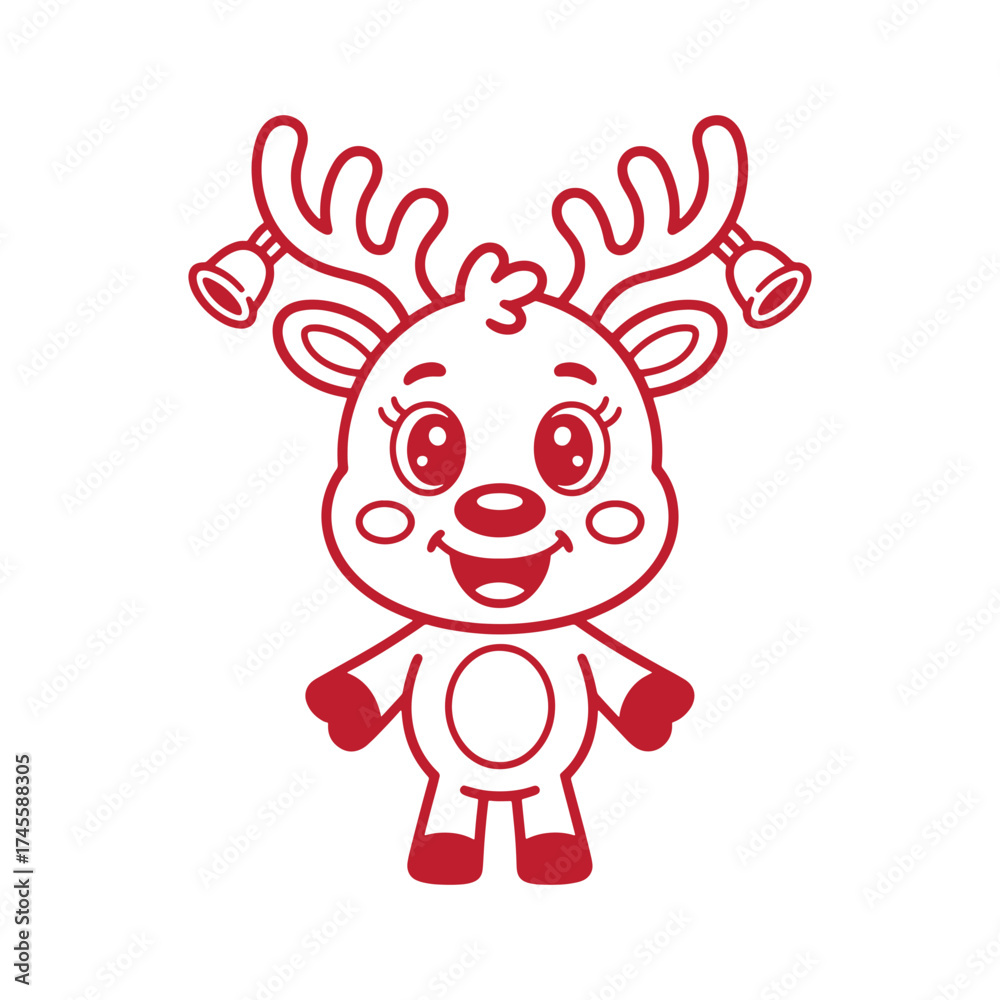 Fototapeta premium Cute reindeer illustration