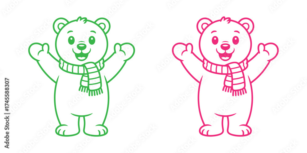 Naklejka premium Bear cartoon character