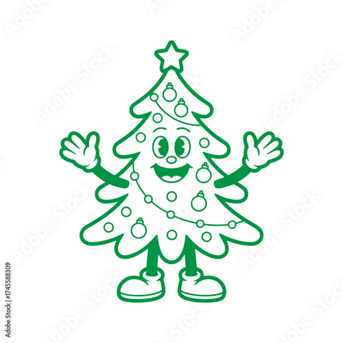 Christmas tree cartoon character