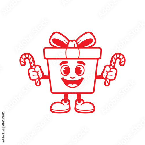 Gift box with candy canes