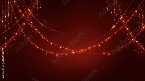 A red background with a bunch of sparkles