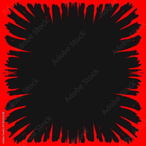 fire frame in red abstract symmetrical shapes vector design