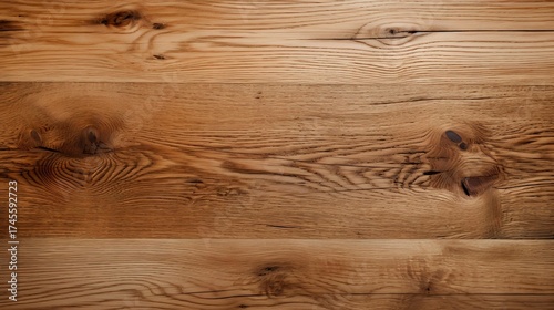 Wallpaper Mural Natural brown wooden planks with distinctive grain pattern and knots creating rustic texture background for interior design and decoration projects. Torontodigital.ca