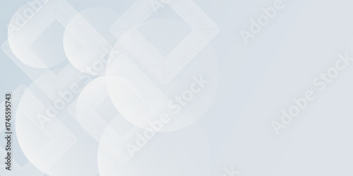 Abstract white geometric shapes background. Modern square lines pattern illustration simple nice art