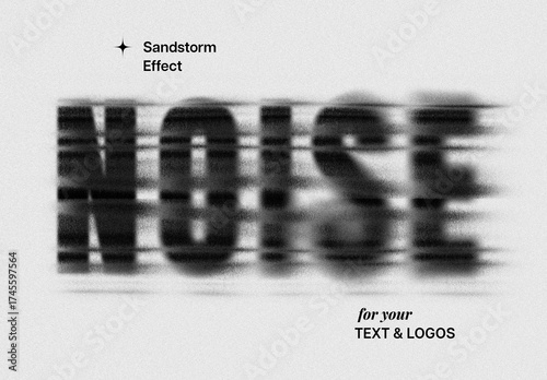 Storm Noise Text Effect Mockup