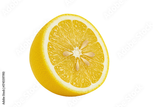 Wallpaper Mural Close up of a half cut lemon with seeds on a white background , transparent png Torontodigital.ca