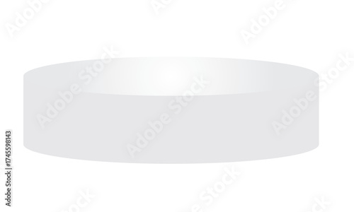 Empty white cylindrical podium on white background. Minimal white cylinder podium or platform with soft lighting, suitable for product display, presentation mockup, or 3D stage illustration.
  
