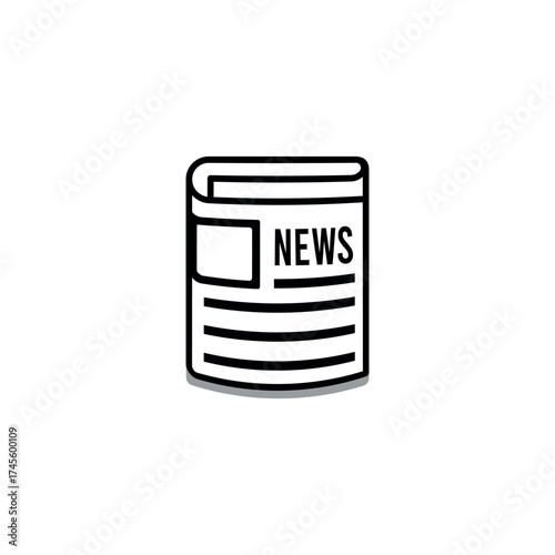 Newspaper Icon. Modern Vector Symbol for Media, Press, and News Design Concepts.