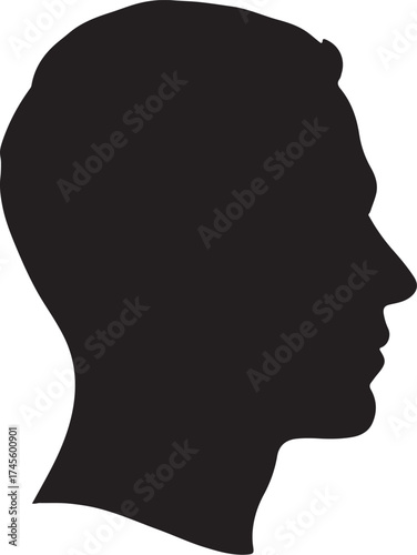 PrintBlack silhouette profile of a man s head