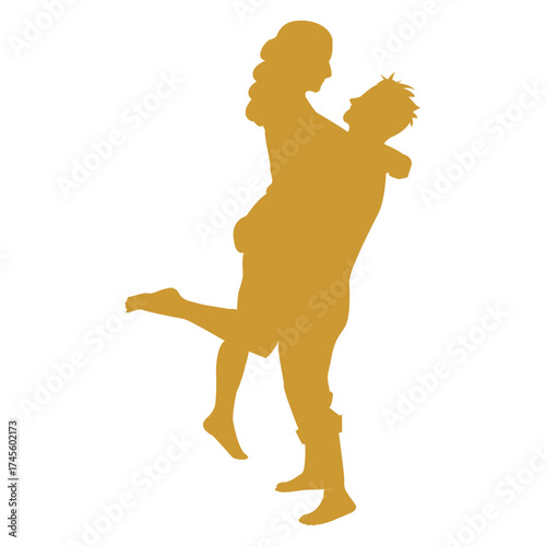 Icon holding a romantic partner gold