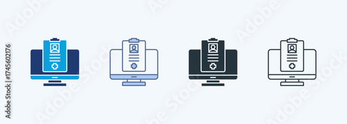 Electronic Health Record Multiple Style Icon Collection 