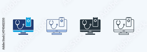 Telemedicine Multiple Style Icon Collection 