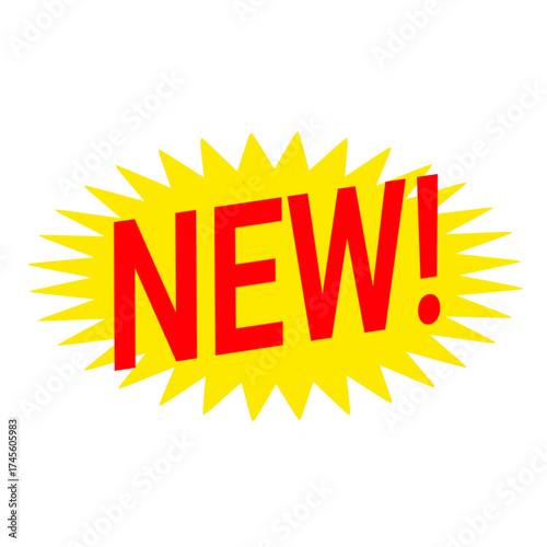 Yellow New Starburst Label Vector Icon for Fresh Product Launch, Sale Advertisement, and Marketing Graphics