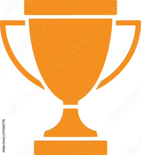 Golden trophy symbol representing victory success achievement and competition award icon for champions and top performers in sports and business