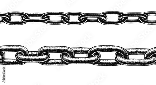 Two different types of chains with white background