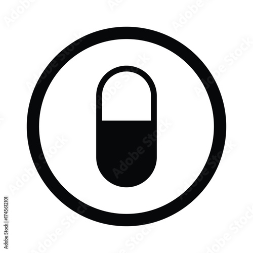 Capsule Logo Icon. Medicine and Healthcare Pill Symbol Vector