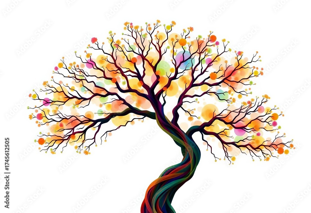 Naklejka premium Abstract digital tree vector graphic, branching structure, digital, growth