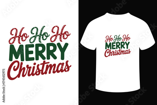 Ho ho ho merry christmas text design for t shirts