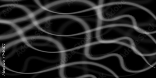 Caustic light patterns on black background - water reflection ripples creating abstract waves, flowing liquid optical effect, underwater illumination texture for graphic design