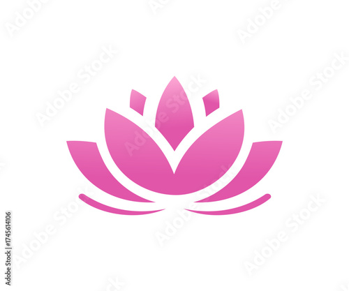 Illustration of a pink lotus flower on white background