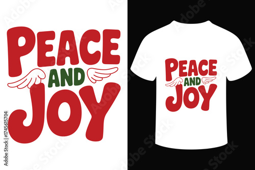 Peace and joy christmas themed t shirt design