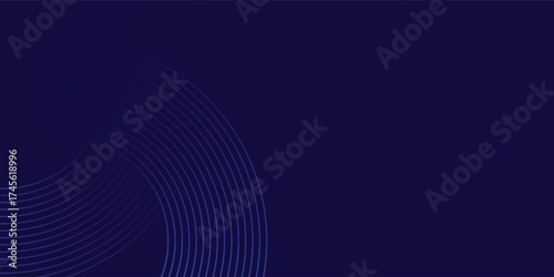 Abstract blue glowing geometric lines on dark blue background. Modern shiny blue circle lines pattern. graphic abstract eps10