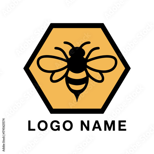 Bee hexagon logo