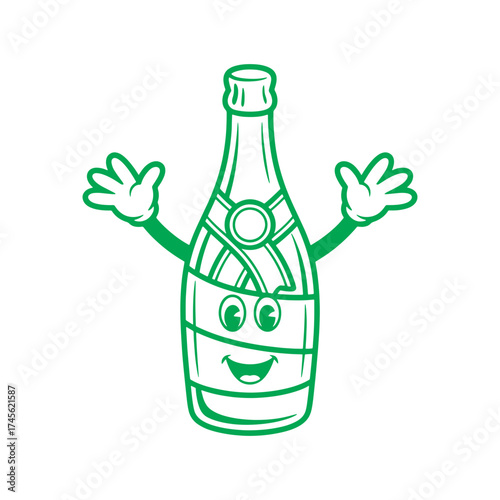 Champagne Bottle Cartoon