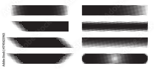 Black halftone dotted title frames