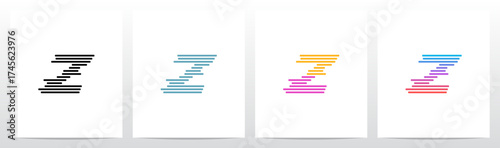Horizontal Lines Stripes Random Stack Parallel Letter Initial Logo Design Z