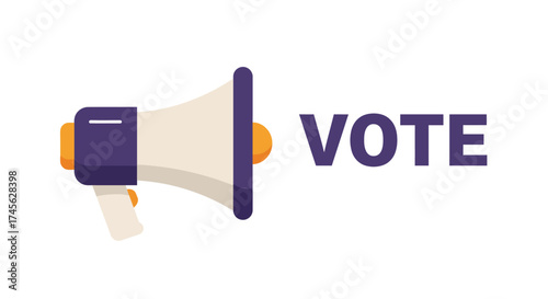 Vote megaphone icon. Political election campaign, voting and democracy concept.