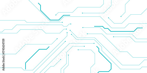 White circuit board background. Technology concept. Horizontal tech web banner design for presentation and banner. Network pattern. Cyber vector illustration