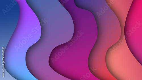 Dark Abstract with Blue and Purple Wavy Light Line